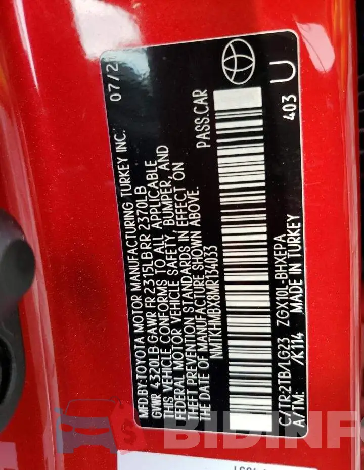 NMTKHMBX8MR134033 Photo# 12
