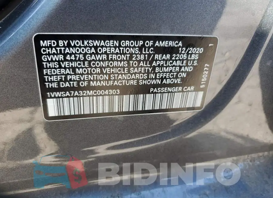 1VWSA7A32MC004303 Photo# 12