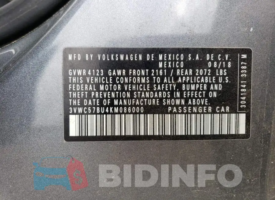 3VWC57BU4KM086000 Photo# 12