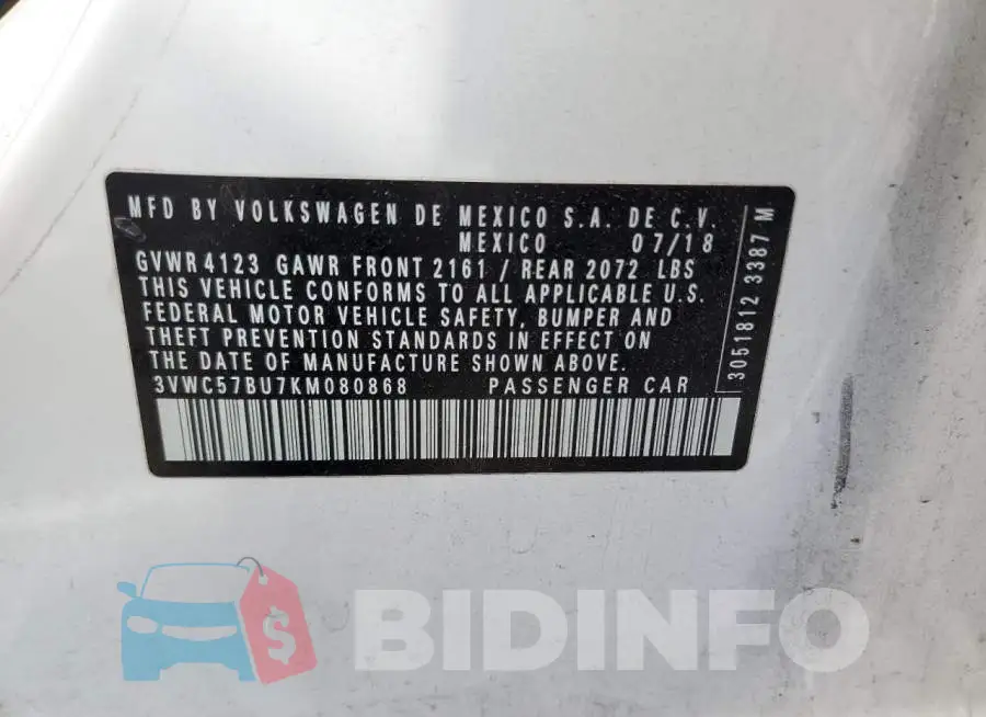 3VWC57BU7KM080868 Photo# 12