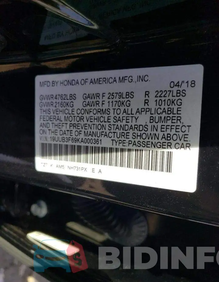 19UUB3F69KA000361 Photo# 12