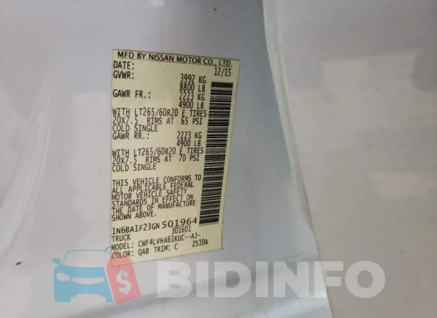 1N6BA1F23GN501964 Photo# 12