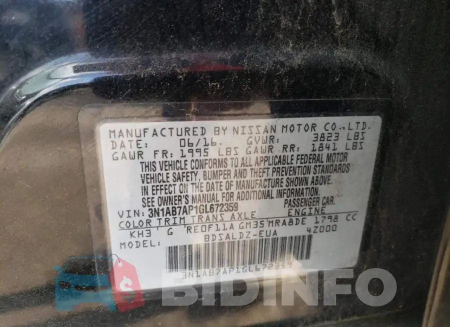 3N1AB7AP1GL672359 Photo# 12