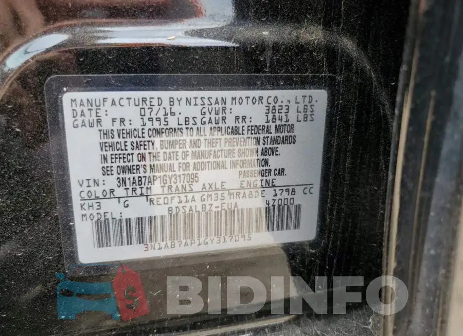 3N1AB7AP1GY317095 Photo# 12