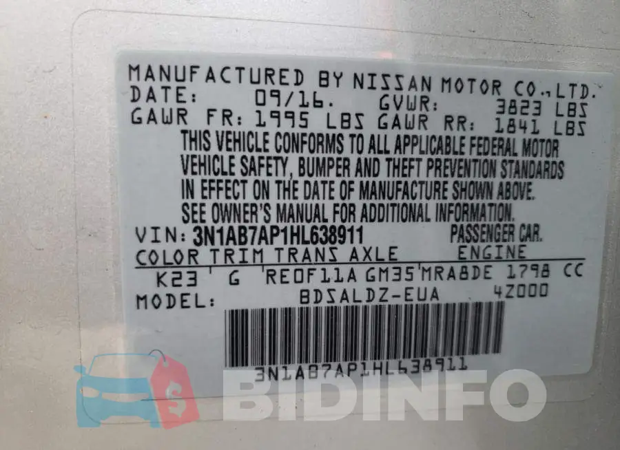 3N1AB7AP1HL638911 Photo# 12