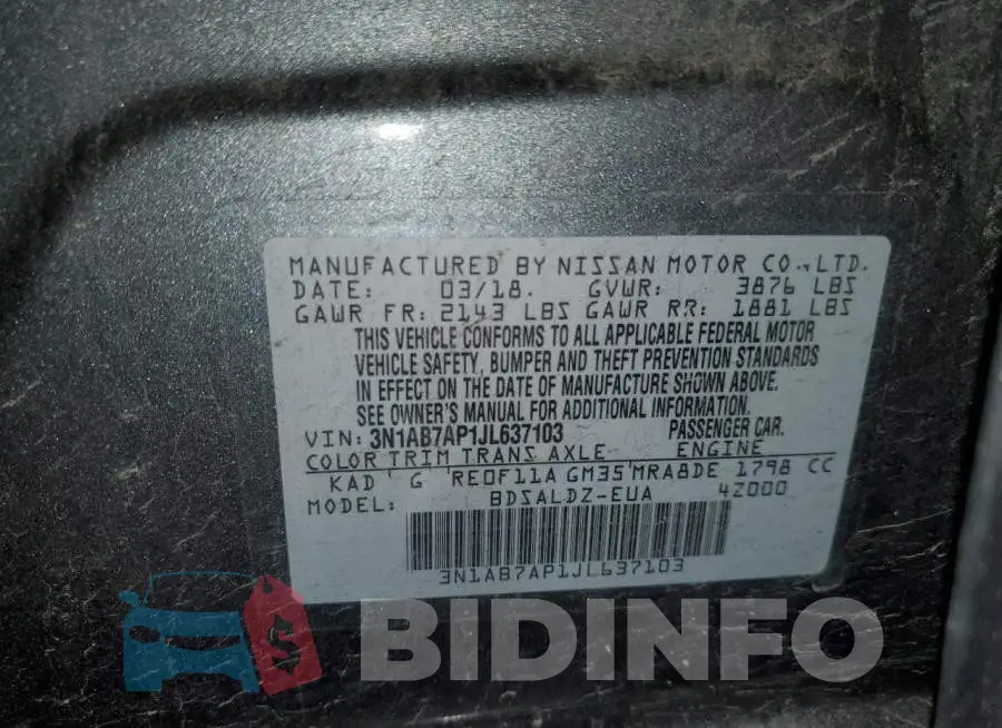 3N1AB7AP1JL637103 Photo# 12