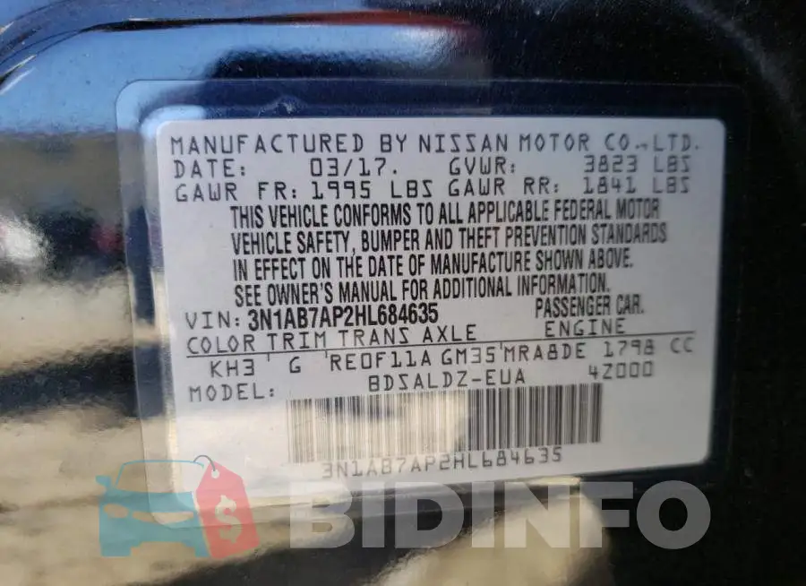 3N1AB7AP2HL684635 Photo# 13