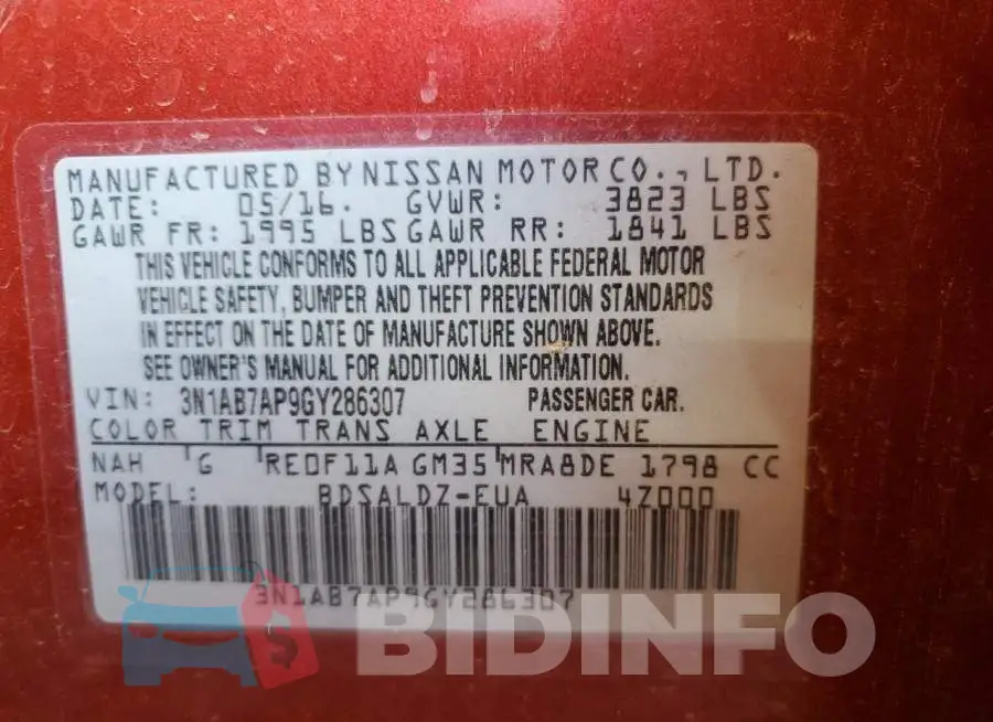 3N1AB7AP9GY286307 Photo# 10