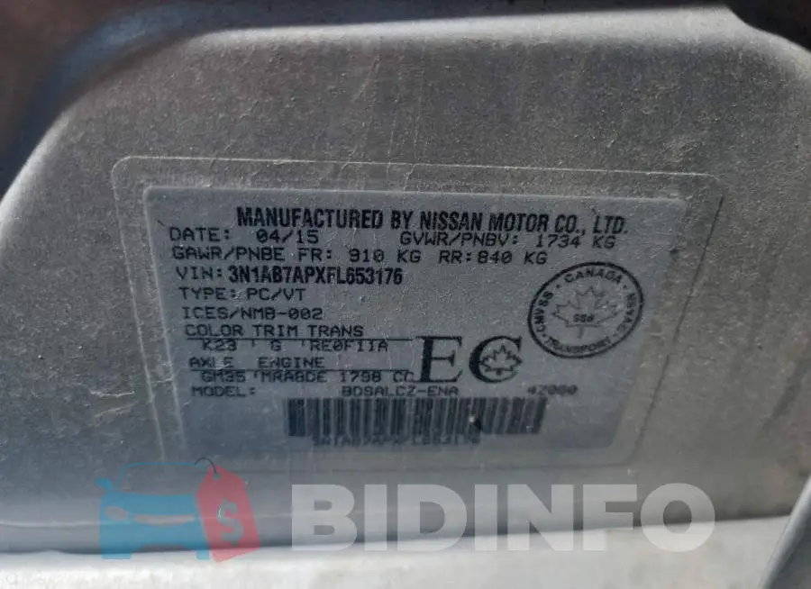 3N1AB7APXFL653176 Photo# 12