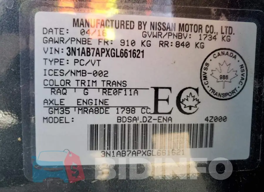 3N1AB7APXGL661621 Photo# 12