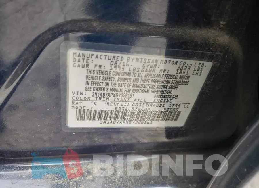 3N1AB7APXGY328161 Photo# 12