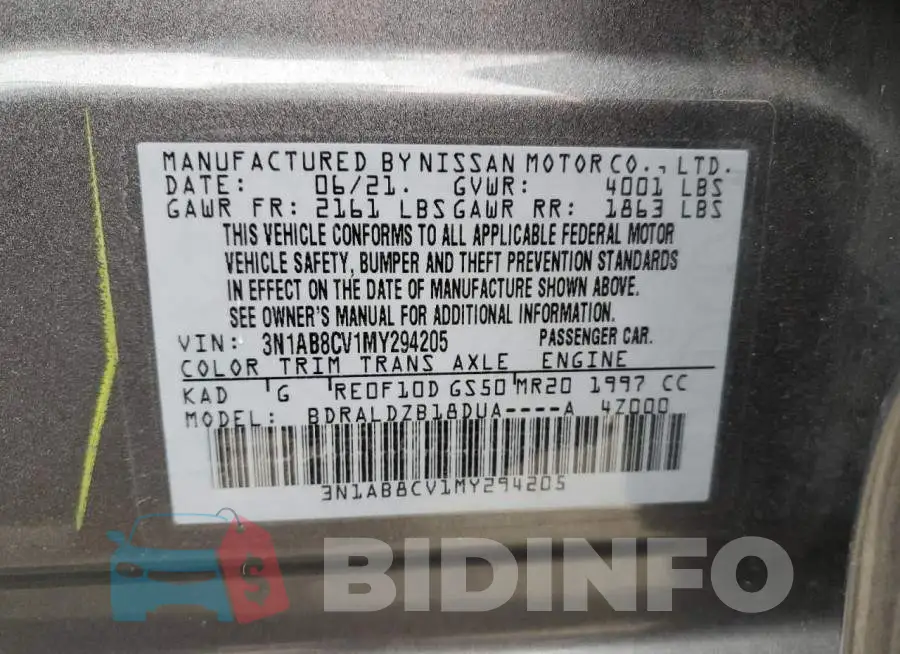 3N1AB8CV1MY294205 Photo# 12