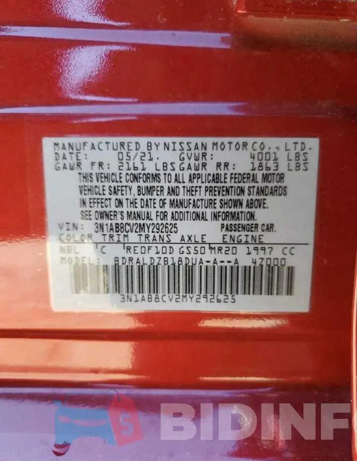 3N1AB8CV2MY292625 Photo# 13