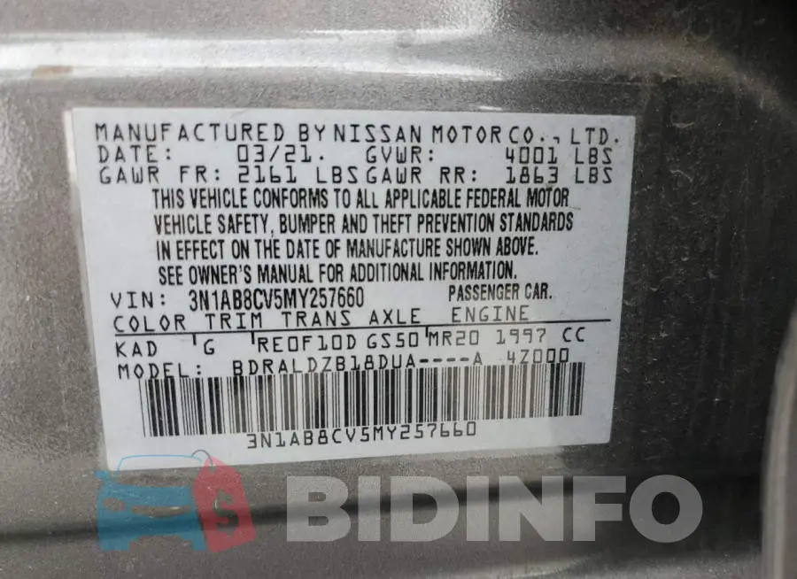 3N1AB8CV5MY257660 Photo# 12