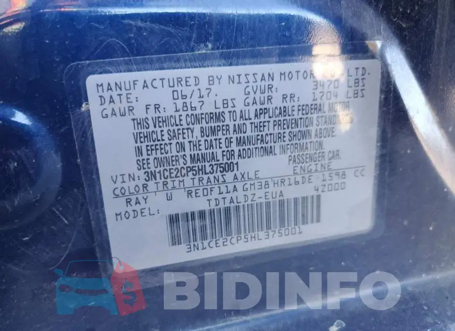 3N1CE2CP5HL375001 Photo# 12