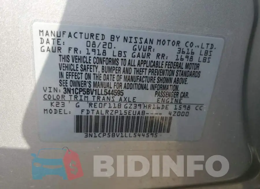 3N1CP5BV1LL544595 Photo# 13