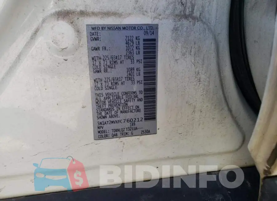 5N1AT2MVXFC760212 Photo# 13