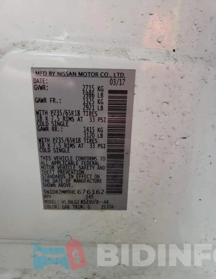 5N1DR2MM9HC676162 Photo# 12