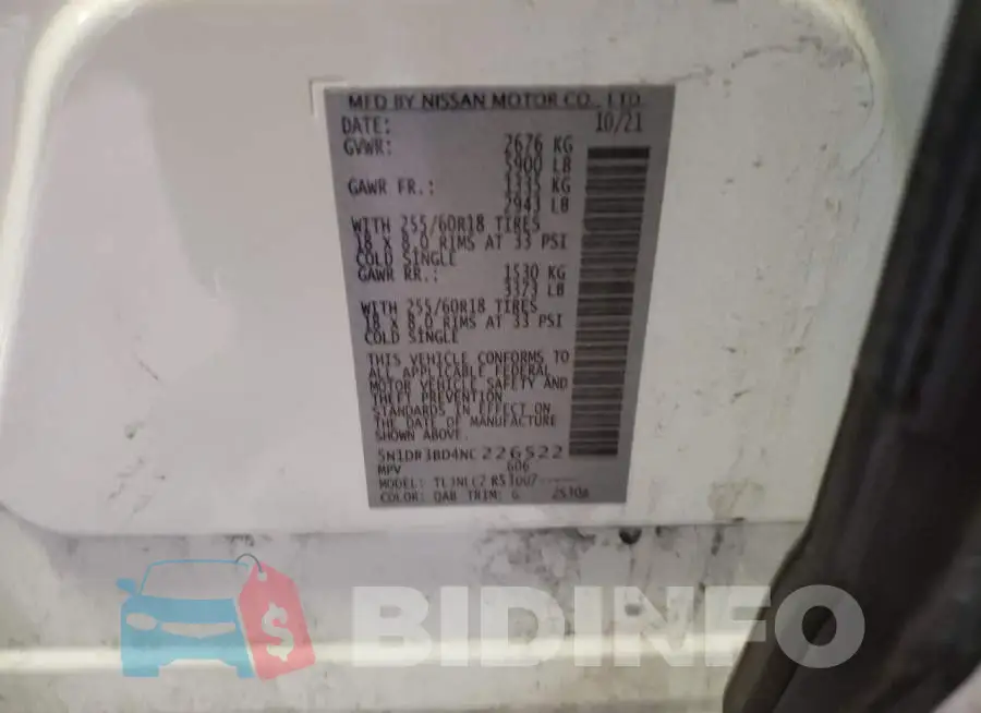 5N1DR3BD4NC226522 Photo# 14