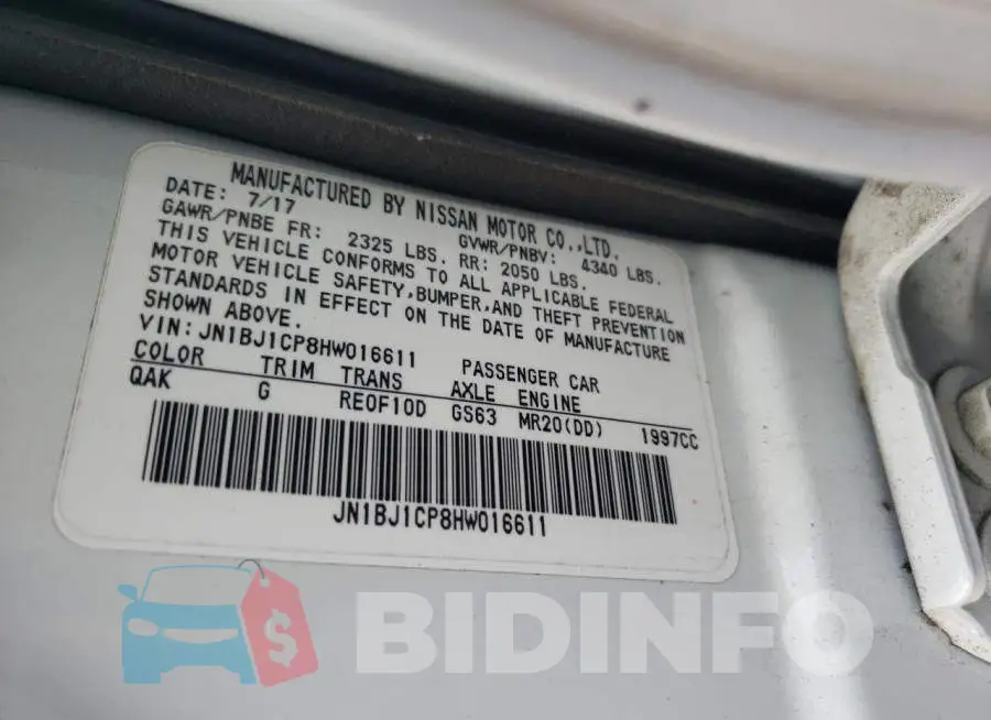 JN1BJ1CP8HW016611 Photo# 10