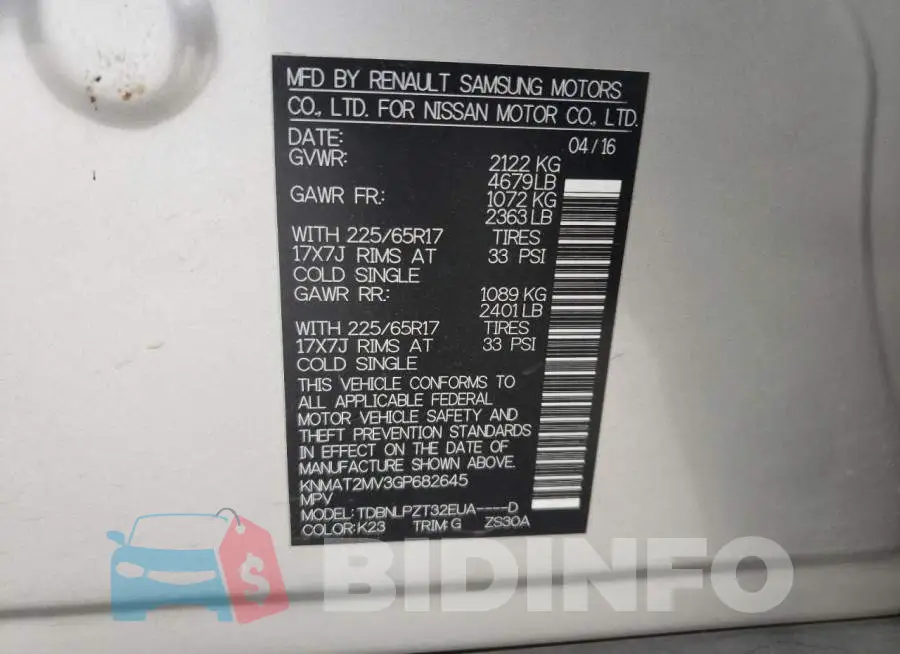 KNMAT2MV3GP682645 Photo# 13
