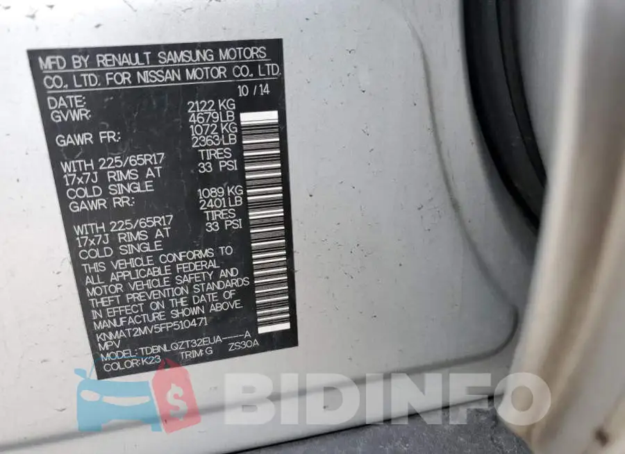 KNMAT2MV5FP510471 Photo# 14