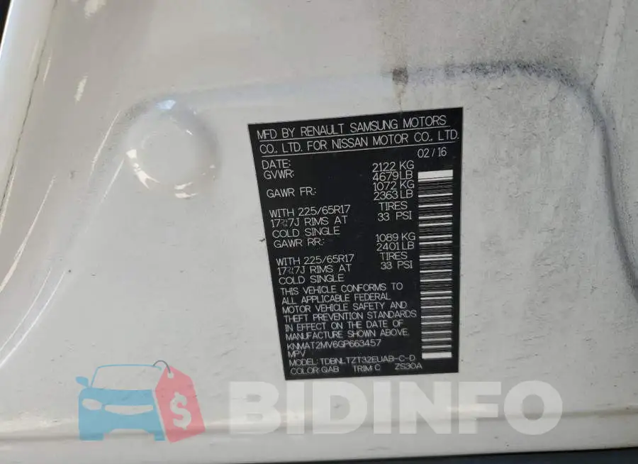KNMAT2MV6GP663457 Photo# 14