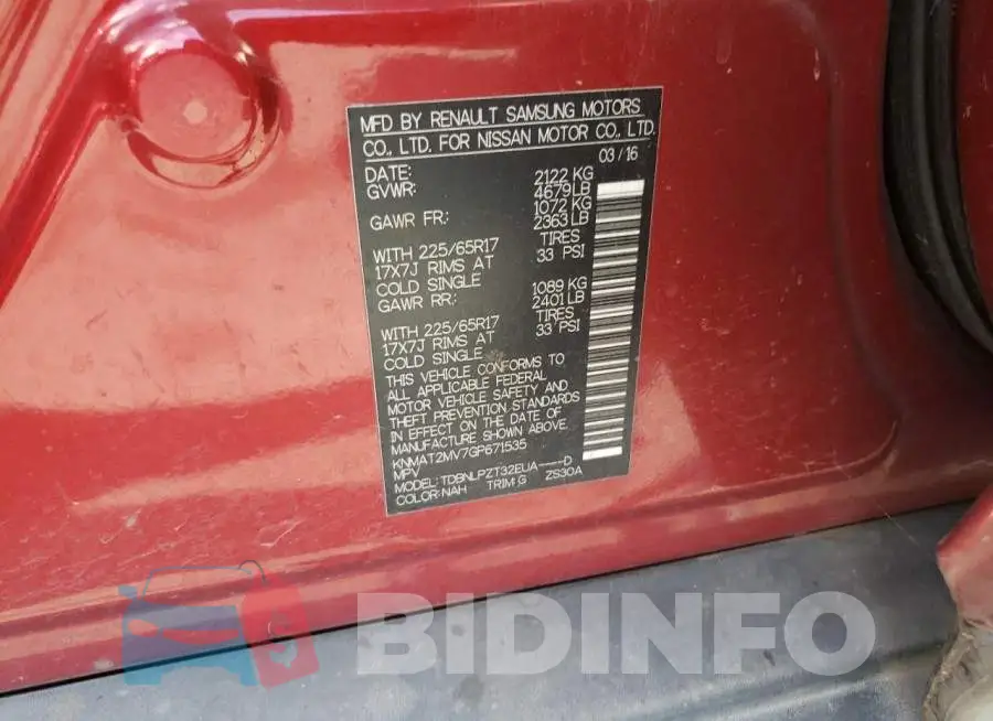 KNMAT2MV7GP671535 Photo# 10