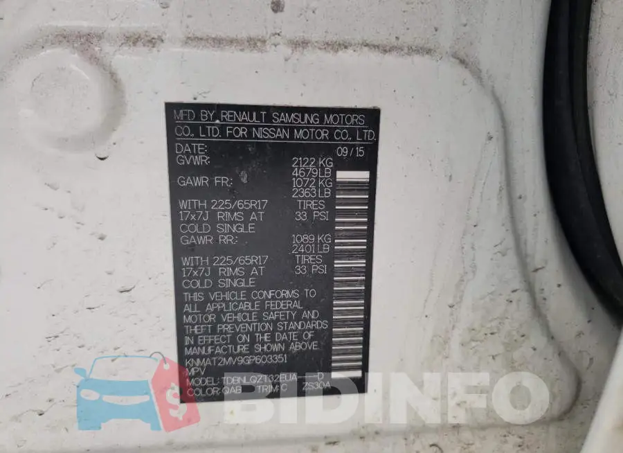 KNMAT2MV9GP603351 Photo# 13