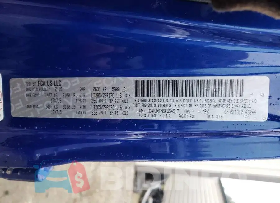 1C4HJXFN5KW545171 Photo# 13