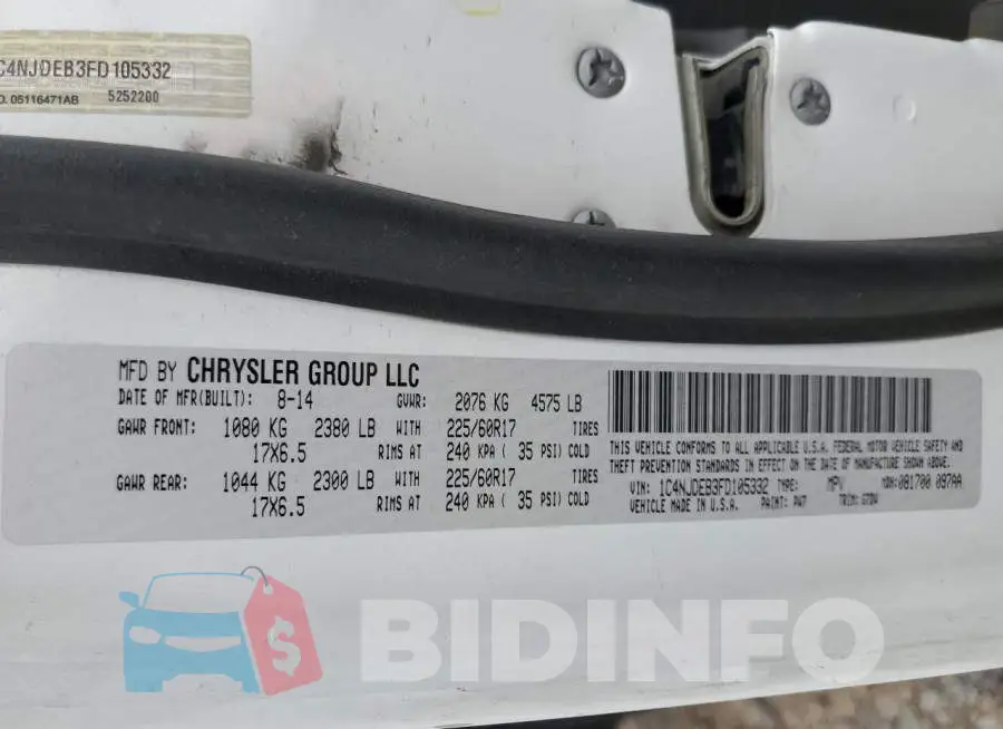 1C4NJDEB3FD105332 Photo# 12