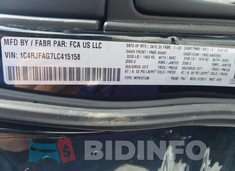 1C4RJFAG7LC415158 Photo# 13