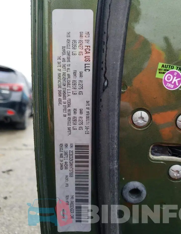 2C3CDZKG0KH737668 Photo# 13