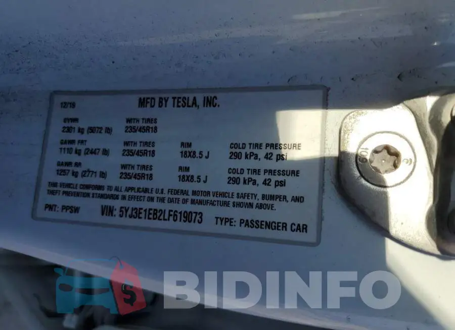 5YJ3E1EB2LF619073 Photo# 12