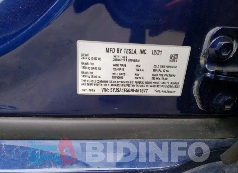 5YJSA1E50NF461577 Photo# 12