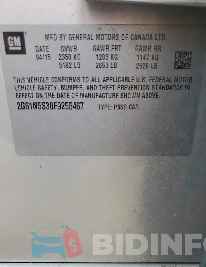 2G61N5S30F9255467 Photo# 12