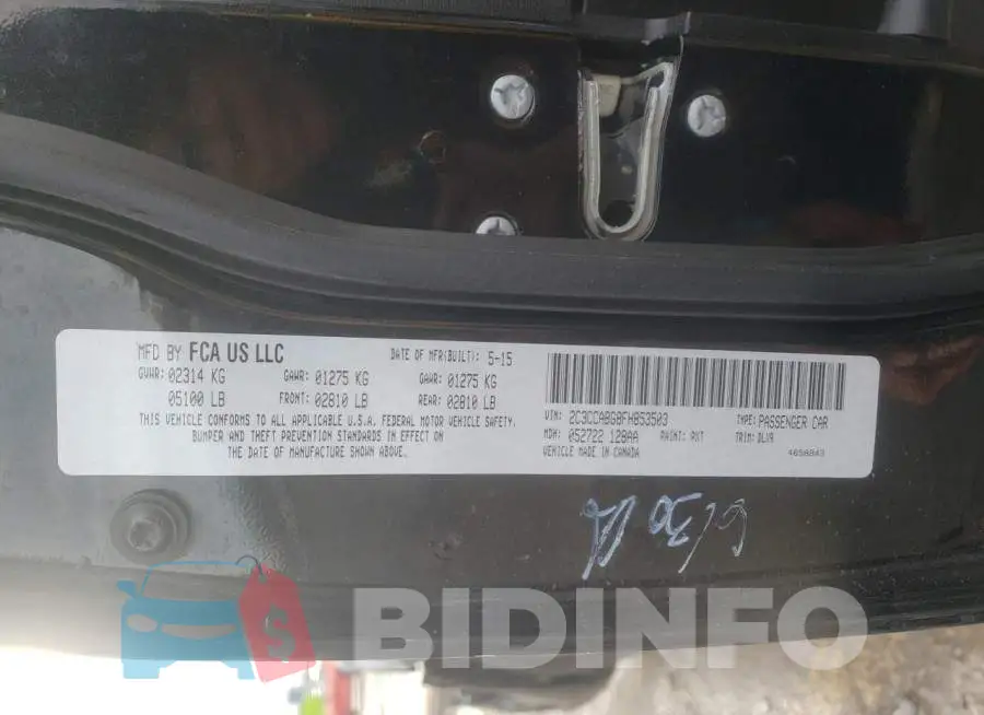 2C3CCABG8FH853503 Photo# 12