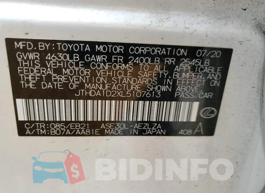 JTHDA1D2XL5107613 Photo# 13