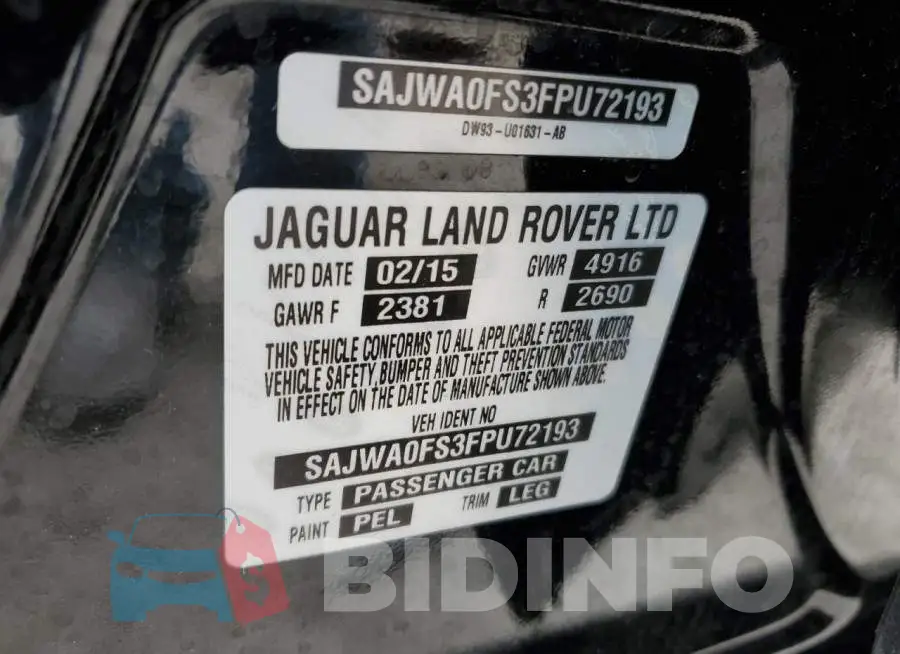 SAJWA0FS3FPU72193 Photo# 12