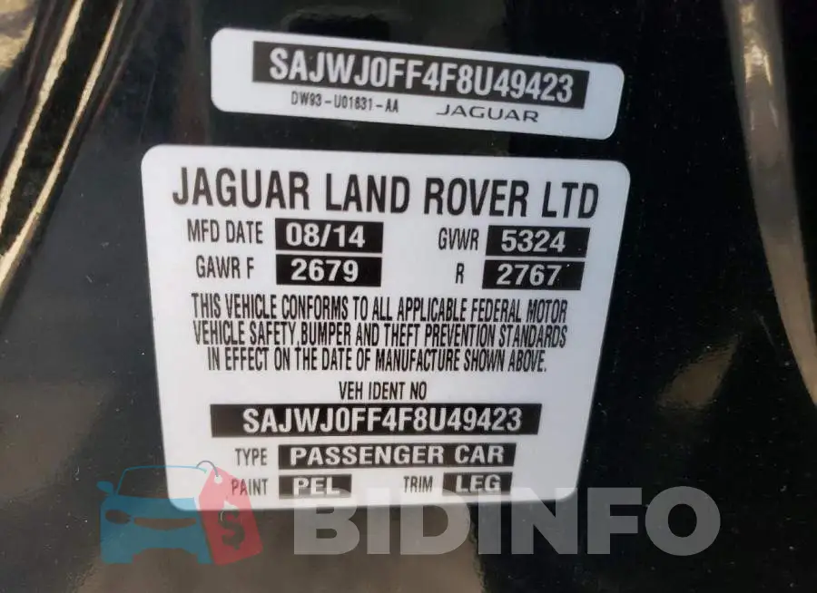 SAJWJ0FF4F8U49423 Photo# 12