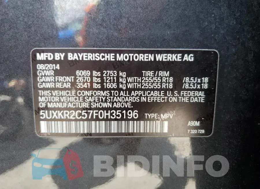 5UXKR2C57F0H35196 Photo# 13
