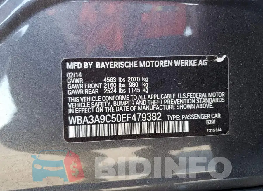 WBA3A9C50EF479382 Photo# 12