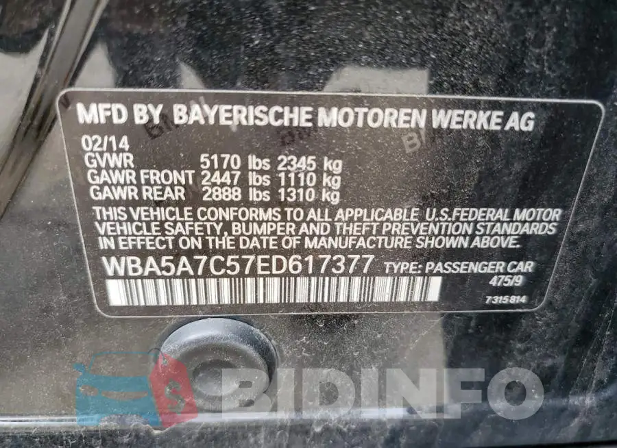 WBA5A7C57ED617377 Photo# 13