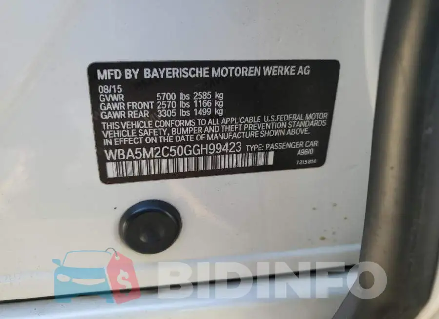 WBA5M2C50GGH99423 Photo# 14
