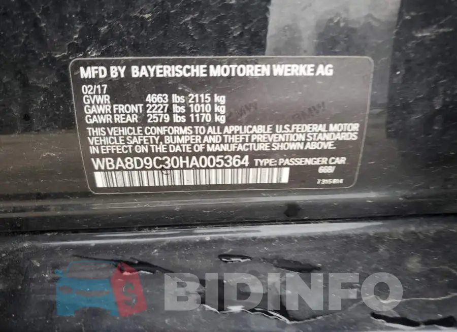 WBA8D9C30HA005364 Photo# 12