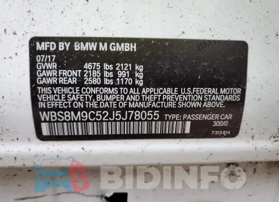 WBS8M9C52J5J78055 Photo# 12