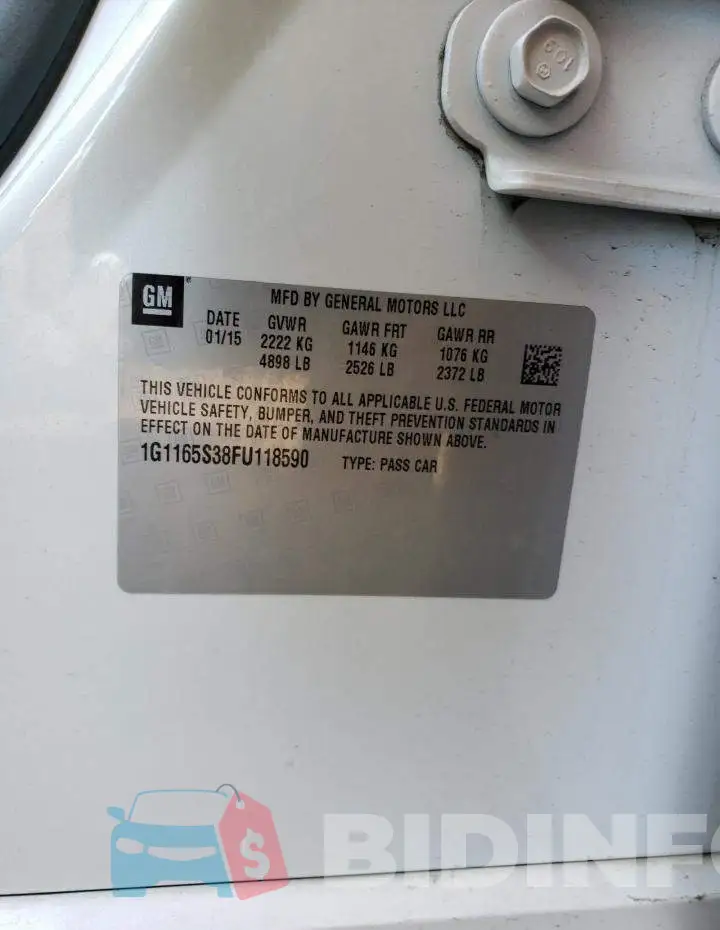 1G1165S38FU118590 Photo# 12