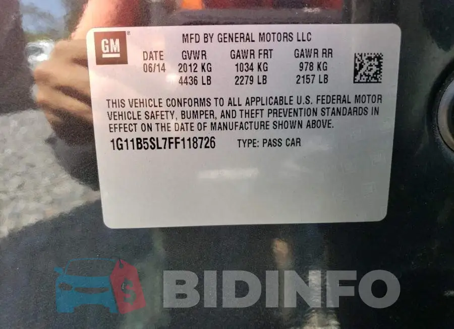 1G11B5SL7FF118726 Photo# 13