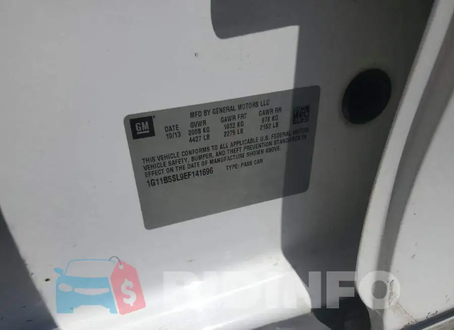 1G11B5SL9EF141696 Photo# 12