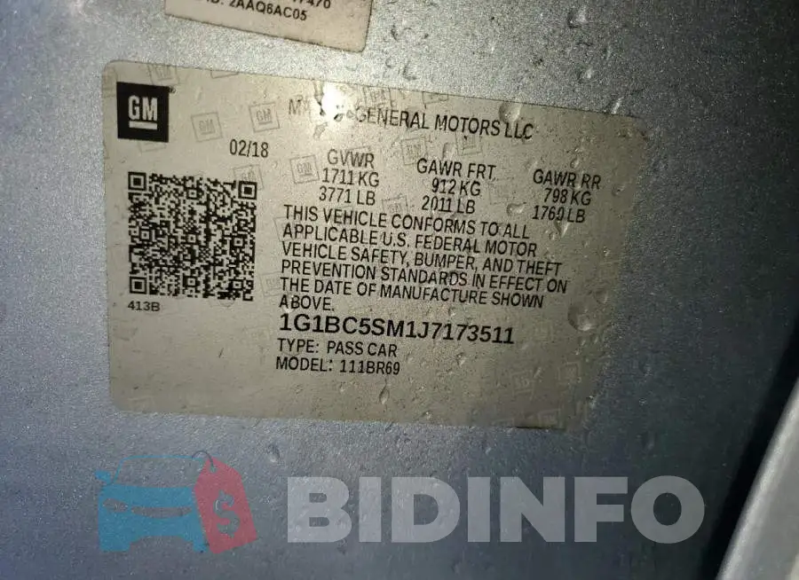 1G1BC5SM1J7173511 Photo# 10